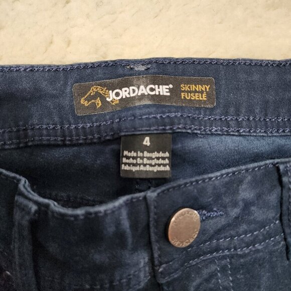 JORDACHE Skinny Chinos Pants 4 (28 x 29) Blue Dark Wash Stretch Mid Rise Rayon - Picture 4 of 8